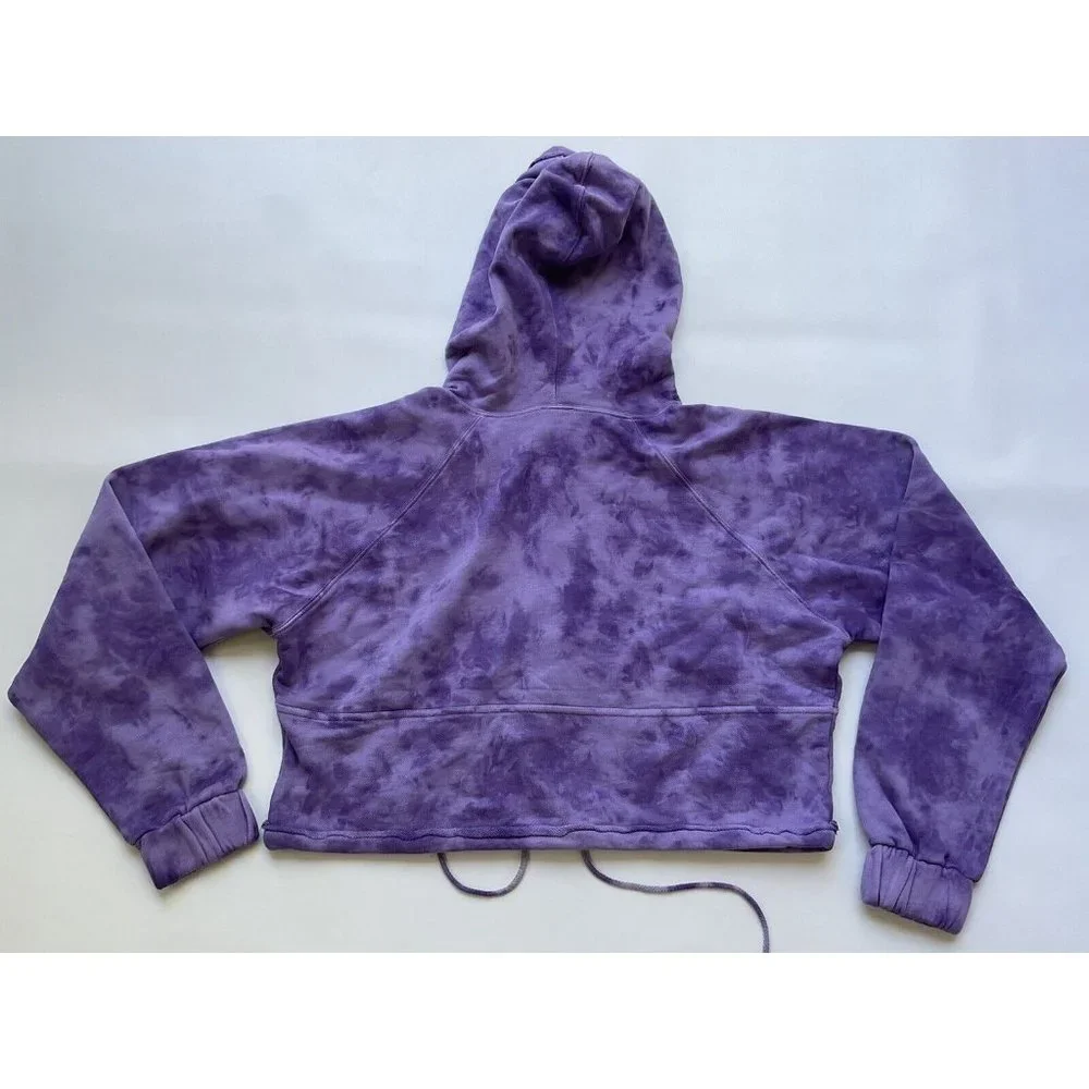 PRPS Women’s Pullover Hoodie Crop Purple Tie Dye Wash Size S